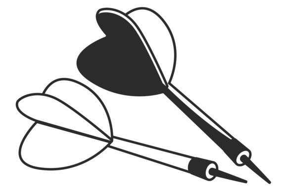Darts Black Icon: Precision Graphics & Illustrations for Branding