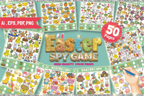 EASTER SPY GAME: Graphics & Teaching Materials for Kids