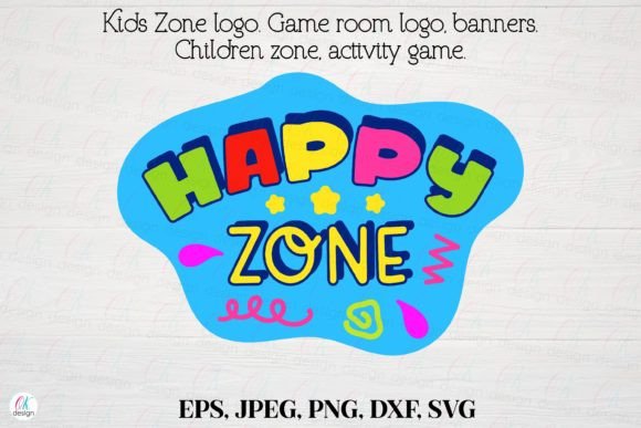 Kids Zone Logo 8 Graphics for Game Room Crafts Branding
