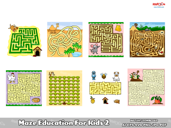 Maze Game Education for Kids 2: Graphics & Illustrations