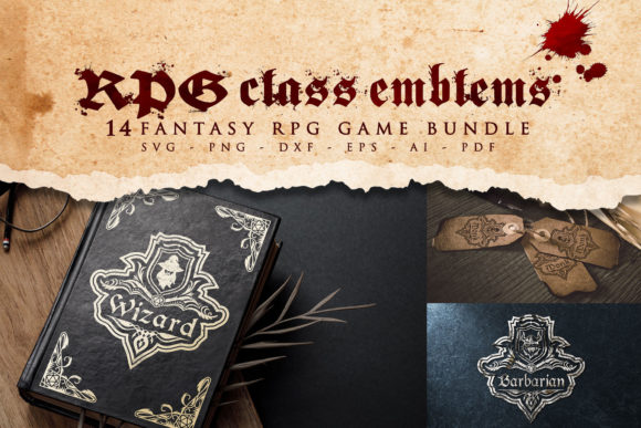 Role Playing Game Class Emblems Bundle Graphics & Crafts
