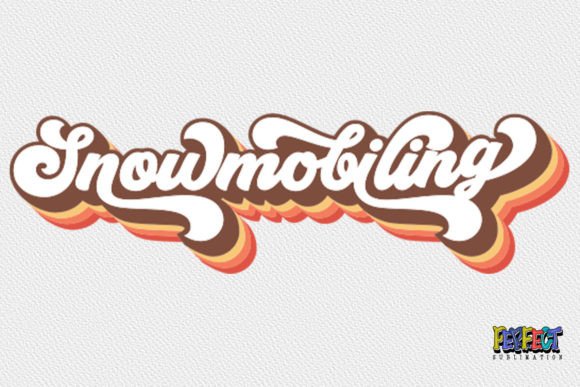 Snowmobiling Retro Groovy Winter Game: Graphics & Print Templates