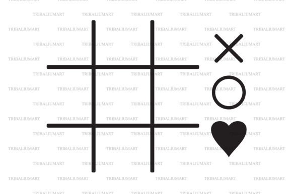 Tic Tac Toe Game with Heart Graphics & Illustrations