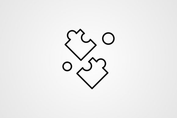 Vector Puzzle Game Line Icon: Graphics and Icons
